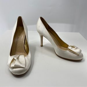 Kate Spade Satin Off White Pump Heel Size 8.5